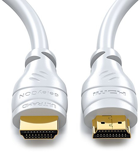 deleyCON 10m Compatible con HDMI 2.0a/b/1.4a - 4K UHD 2160p (4096x2160 Píxeles) Full HD HDTV 1080p HDCP Dolby Ethernet LCD LEDOLED - Blanco
