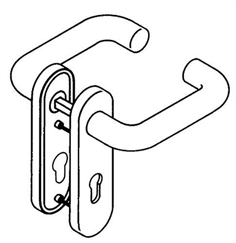 Kurzschild-Drückergrt.111R/230.20RNR E78 FBM Riegel-VK8mm TS38,1-43mm lichtgrau