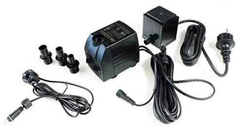 Arnusa Springbrunnenpumpe mit 1x LED Spot Teichpumpe Wasserpumpe Bachlaufpumpe (1500 L/H, Kalt-Weiß)