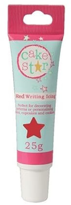 Cake Star Writing Icing, Tubes, Frosting Pens With Icings Ready To Use, Vibrant Colour, Create Edible Decorations & Your Own Personalised Messages & Designs - Red 25g