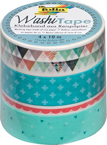 folia 26419 Deko-Klebeband Washi-Tape Pastell, 4er Set