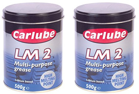 Carlube LM2 Multi Purpose Lithium Grease Lubricant, 500 g Tin (Pack of 2)