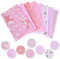 Souarts Baumwollstoff Meterware Stoffe zum Nähen Patchwork Stoffe Paket Stoffreste DIY 8 Stücke je 50 cm x 50 cm Rosa Grün Rot Blumen Baumwolltuch