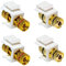 Faconet® Set mit 2x Keystone Jack Modul Audiokabel Lautsprecherkabel Polklemme > Gewindebuchse (1x Markierung rot, 1x Markierung schwarz) für Lautsprecher Verkabelung (2 Set)