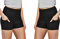 DEVOPS Damen 2er-Pack High Waist Workout Yoga Running Übung Shorts mit Seitentaschen - Schwarz - Klein