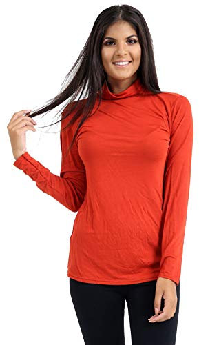 janisramone Womens Ladies Long Sleeve Turtle Polo Neck T-Shirt Slim Fit Jersey Casual Basic Plain Tee Vest Top