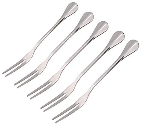 Petites fourchettes en acier inoxydable, lot de 5, fourchettes à dessert apéritif, mini fourchettes de dégustation de cornichons, fourchettes de fruits à salade de cocktail portables