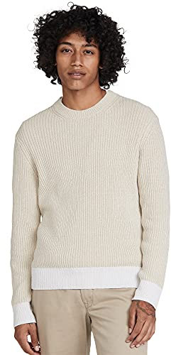 Club Monaco Herren Ls Feel Good Crew Pullover, Cream, L