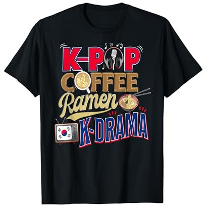 K-pop Merchandise Gift K-Drama Camicia Kpop Coffee Ramen Maglietta