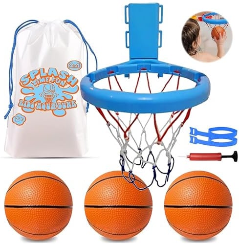 Premiann - 2 in 1 Fun Baby Bath Basketball Hoop, Strong Suction Basketball Bath Hoop And Balls Set, Kids Bath Basketball Hoop, Baby Basketball Hoop, Bath Toy Fun For 1 and 2 year olds