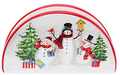 Cabilock Tisch Serviettenhalter Weihnachten Keramik Freistehend Tissue Spender Serviettenständer Papierserviettenhalter Serviettenspender für Urlaub Hochzeit Party Esstisch Deko, (427WAR14T194MY1L)