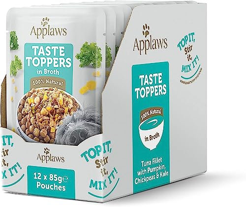 Applaws Premium Natural Nassfutter für Hunde, getreidefreier Fisch mit Gemüse in Brühe, Topping für Hunde 12 x 85g Packung
