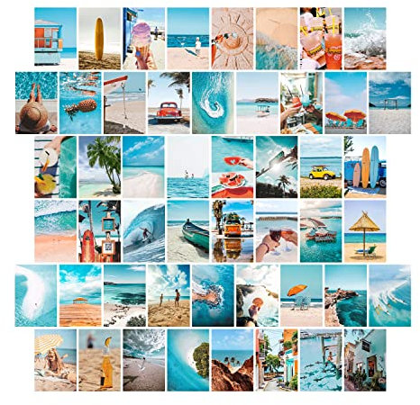 Anguxer 50 PCS wall collage kit aesthetic, aesthetic postcards, aesthetic postkarten, wandcollagen set