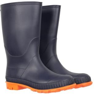 Mountain Warehouse Einfarbige Kinder-Gummistiefel - PVC-Regenschuhe für den Außenbereich, strapazierfähige Sohlen, weiches Jerseyfutter - Für Frühling, Sommer Dunkel-Orange Kinder-Schuhgröße 32 DE