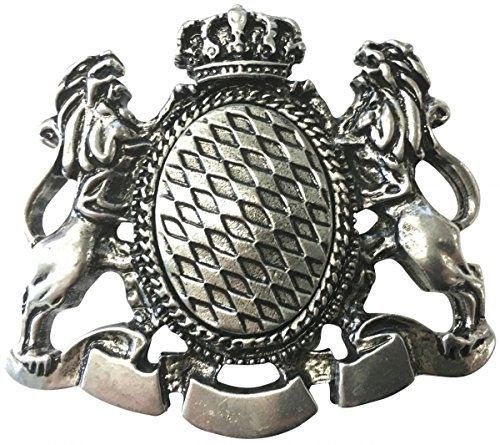 BELTINGER Gürtelschnalle Löwen mit Krone XXL 4,0 cm | Buckle Wechselschließe Gürtelschließe 40mm Massiv | Altsilber