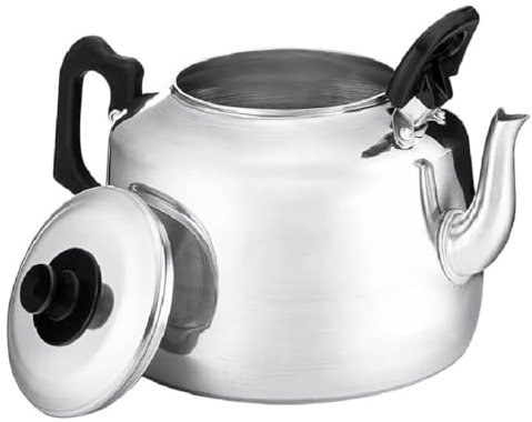 Catering Teapot Aluminium Catering Tea Pot | Lightweight, Durable | Efficient for Perfect Brews | Use for Camping Parties Hotel | Quick & Efficient Brew Delivery Silver (4 Pint (2.2 LTR))