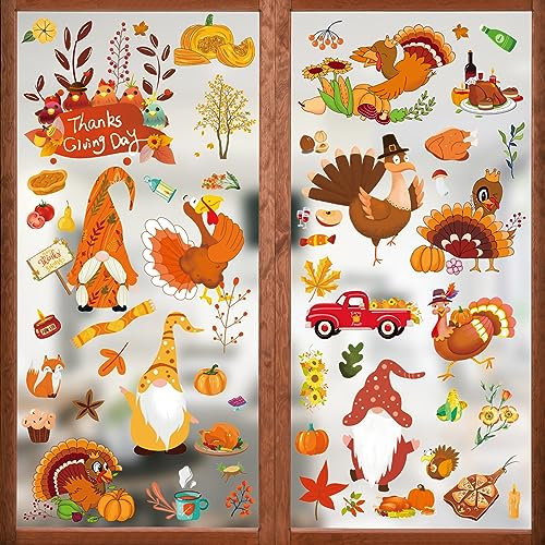 171 Stück Herbstdeko Fenster, Herbst Dekoration, Fensterbilder Herbst, Fenstersticker, Herbst Deko, Fensterbilder Herbst Kinder, Fenstersticker Herbstdeko für Erntedankfest Party Herbst Saisonale