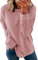 SMENG Pull col Rond Femme Printemps Ample de Marque Basic Top Manche Longue Pure Pullover Sweatshirt Tops Rose XL