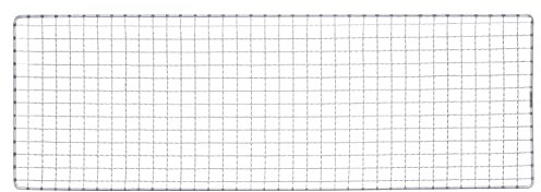 sourcing map Carré BBQ Grille Maille 19x60cm Electroplaqué Acier INOX Barbecue Maille Tapis pour Cuisson Fumer Charbon Grillades Rôtissage