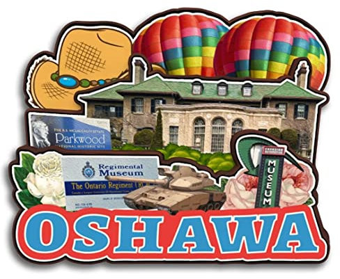 Oshawa Ontario Canada Kühlschrankmagnet, Holzkollektion, 3D, handgefertigt, Souvenirs, Stadt, Souvenirs, Heimdekoration, Geschenk, 1440