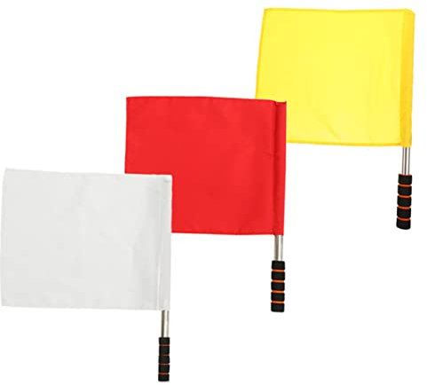 3pcs Referee Flag Red Football Red Flag Football Referee Warning Flag Cheer Flag Soccer Ref Flag Waving Flags for Racing Sports Equipment Match Safety Flag Racing Flag Mini Cloth