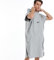 Schnelltrocknender Surf Poncho Tauchen Wechseltuch Bademantel mit Kapuze Schwimmen Bademantel für Männer Wassersport, Strand & Pool,Gray