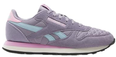 Reebok Unisex Children's Low Leather Trainers, Dusk Purple Soft Blue Astro Rose, 4 UK