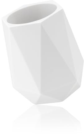 LERANXIN Stifte Aufbewahrung, Waschbar und Nicht Leicht Verformbar Silikon Stiftköcher, Reinweißer Geometrischer Stil Stiftehalter Schreibtisch Weiß