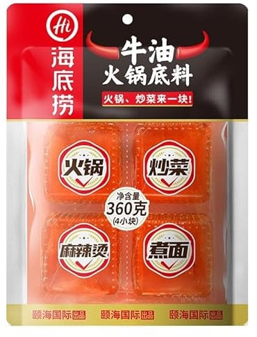 Infinitely Great Home Decor Center 1pcs Chinese Haidilao Hot & Spicy Soup Base for Hot Pot (360g 牛油锅底)