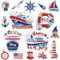 Capoda 16 Pcs 4th of July Cruise Door Magnets Decorations God Bless American Ship Car Refrigerator Magnets Stickers Cruise Door Fridge Magnet for Independence Day Home Cruise Car Party Supplies