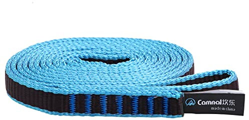 CAMNAL Bandschlinge Professionelle Kletterschlingen aus 16 mm Polyamid, UIAA- und CE Zertifiziert, Zugfestigkeit von 22 kN Rundschlinge (Blau, 120cm)