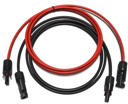 Solarkabel Verlängerungskabel Solarstecker schwarz rot 4-6mm² mit Solarstecker Solarmodule Solar Photovoltaik flexibel UV-beständig (2X 2m 6mm²)