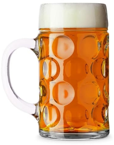 PrimeSaver Beer Mug Oktoberfest - Beer Glass Bar Drinking Cup with Handle - Beerfest Oktoberfest Decorations Freezer - 1 Liter