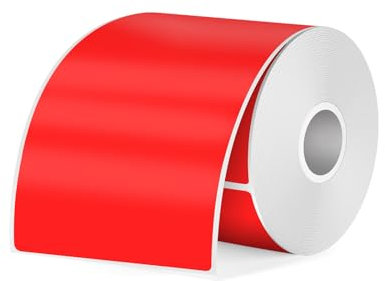 FINDAT Rot Thermo-Etiketten 50 x 80 mm Rechteckig Kompatibel mit M110 M220 T50M Etikettendrucker Wasserdichtes Vinyl Bedruckbar Thermoaufkleber für Barcode Büro 100 Stück