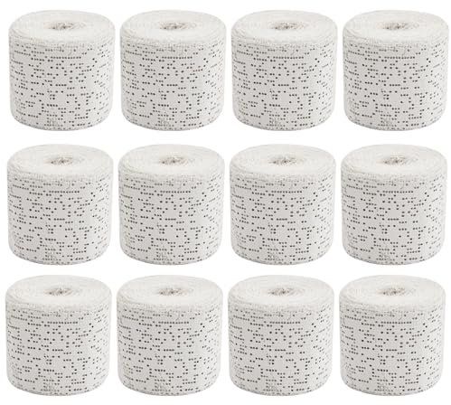 12 Piezas Vendas De Yeso, 5 CM x 2.7 M Venda Escayola, Vendas De Yeso Para Manualidades, Vendas De Modelado, Venda de Escayola, para Hacer Moldes de Cuerpo y Arte Creativo, Manualidades - Blanco