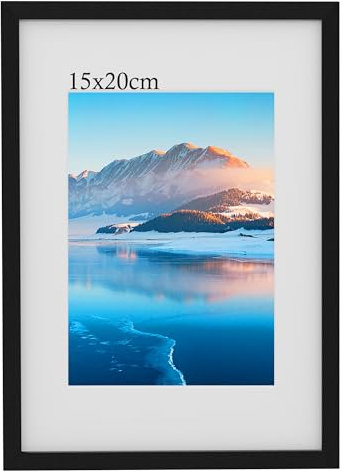 DTXDTech 15 x 20 Bilderrahmen 15x20 cm Rahmen Schwarz, Fotorahmen, Wandmontierter 13x18 cm Posterrahmen, Für 9.7x14.8cm Fotos (bei Verwendung von Karton) Schlafzimmer und Wohnzimmer Dekoration