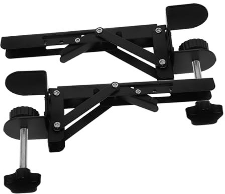 OKUMEYR 2pcs Adjustable Clamp Desk Shelf Extender C-clamp, Foldable Desktop Keyboard Tray for Ergonomic Arm Wrist Support, No Drilling Required, Suitable for Office and Home Computer Desks