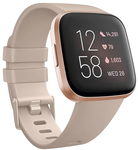 Mugust Armband für Fitbit Versa 2 Armband für Damen und Herren,Weiches Silikon Sport Ersatzarmband für Fitbit Versa Armband/Versa Lite Armband/Versa SE Armband (Milchtee Farbe, L)