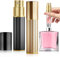 Mini nebulizzatore per profumo, da viaggio, ricaricabile, da 5 ml, per uomo e donna, colore nero e oro