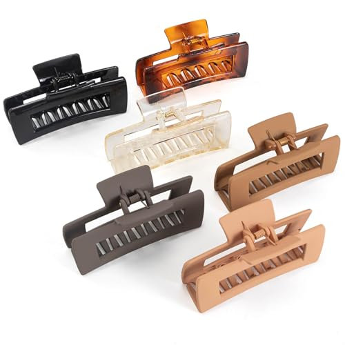 6 Stück Haarklammern für Frauen und Mädchen Dickes Haar Groß 4,13'', Hell Französisches Rutschfeste Haarspangen Starker Halt Krallengriffe Haarstyling-Accessoires