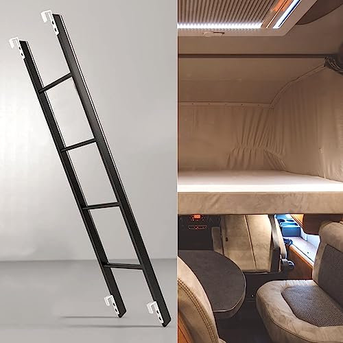 SZITW Échelle superposée 4/5 marches pour Camping-Car, échelle de lit à Crochet pour dortoir, Camping-Car, loft, échelles de Remplacement de lit en métal, échelle de montée latérale de lit de 45/
