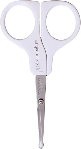 Dreambaby Infant Safety Nail Trimmer Scissors - with Rounded Tip & Comfortable Handles - White/Grey