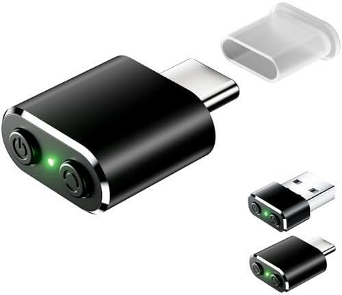 Maus Jiggler Kompatibel mit Typ-C-Schnittstellengeräten,nicht erkennbarer USB-C Mausbeweger mit Schalter/Shaker-Tasten,mit 3 Jitter-Modi,treiberlos,Plug&Play,um PC/Laptop/Telefon/Tablet wach zu halten