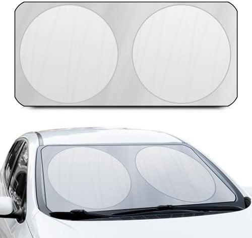 +PWR Car Parts Parasol Delantero Plegable Plata 150 x 80 cm. Protege el Interior del Coche de los Rayos del Sol. Fabricado en 100% Poliéster.