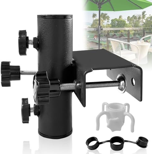 Hengrongshen Sonnenschirmhalter Balkongeländer, Sonnenschirm Halterung Balkon, Sonnenschirmhalterung für Balkongeländer, Balkon Schirmhalterung für Gartenterrasse Deck Outdoor