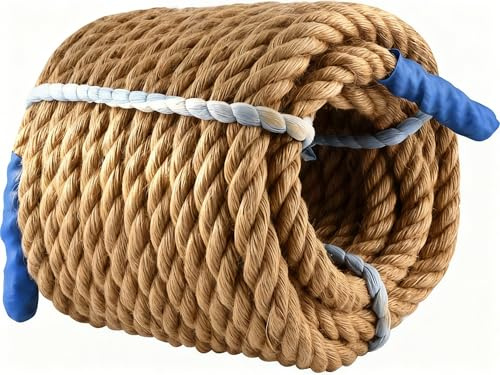 Cocoarm Corde de Jute de 20 M, Corde de Tir à la Corde, Corde d'escalade en Jute de 20 Mm de Diamètre, Corde de Terrasse Multifonctionnelle pour Le Regroupement, Le Jardinage,