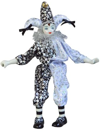 MERIGLARE 38 cm Clownpuppe, Zarte Harlekinpuppe für Partybevorzugung, Festivalsammlung
