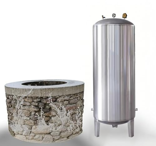 26/42/79/106/132 Gallonen Brunnen-Druckbehälter, Edelstahl 304 Druckbehälter Mit Rückschlagventil/Wasserspeichersysteme Für Haushalte(400L/60X140CM)
