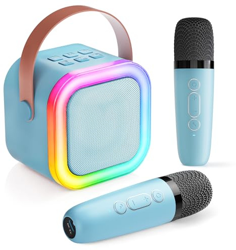 Karaoke Machine for Kids Adults, Mini Karaoke Machine 2 Wireless Microphones, Birthday Gifts for Girls Toys Age 3-15 Year Old, Kids Microphone Toys for 3-12 Year Boys Girls Birthday Presents Teenage