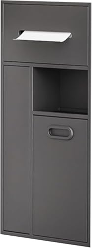 CucCe Niche de Douche en Acier Inoxydable, Porte-Papier hygiénique encastré, Niche de Poubelle avec Armoire de Rangement, Porte-Brosse de Toilette(Grigio,30x65cm)